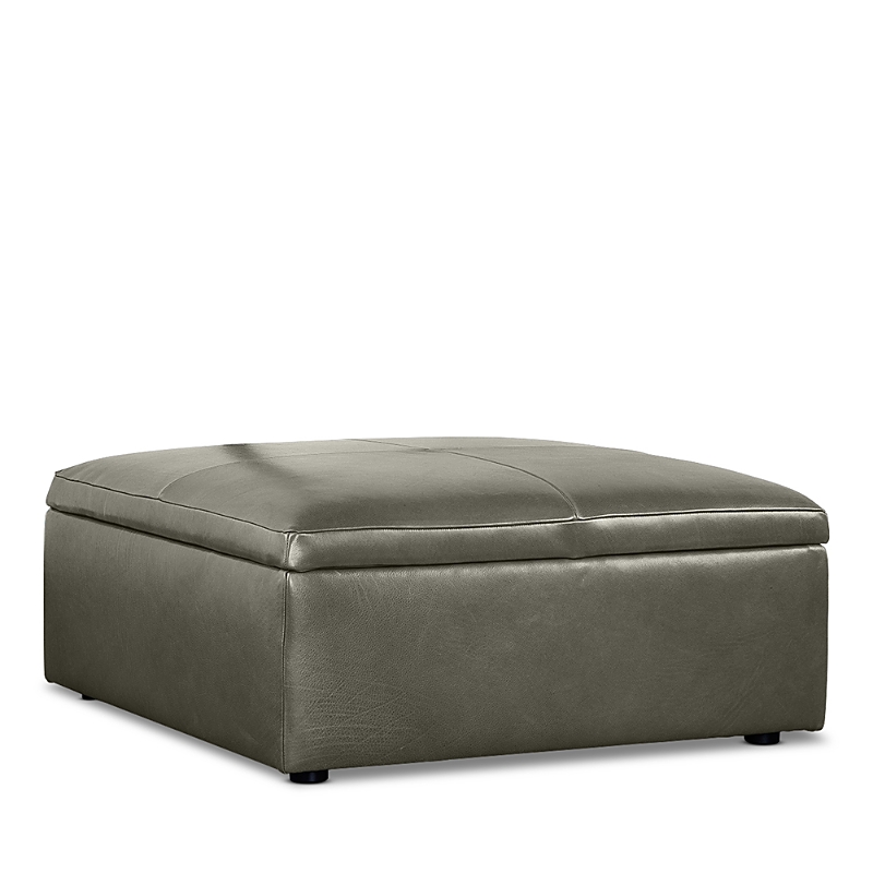 Bloomingdale's Bloomingdales Alice Large Square Storage Ottoman, In Leather In Brighton Loden