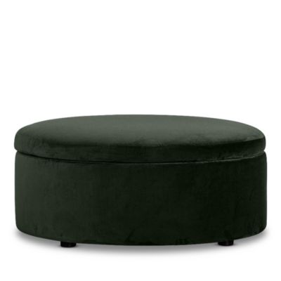 Alta Large Round Storage Ottoman, in Fabric