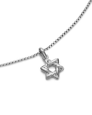 Star of David Pendant Necklace in Sterling Silver, 9.6mm