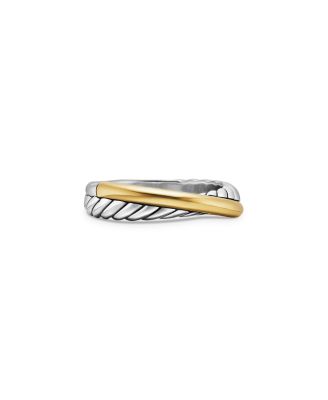 Sterling Silver & 18K Yellow Gold Crossover Ring