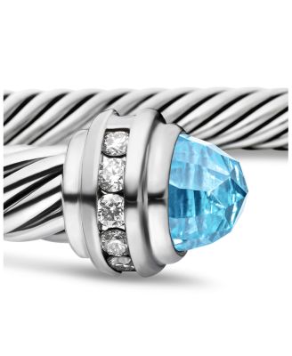 Sterling Silver Cable Classics Bracelet with Gemstones & Diamonds