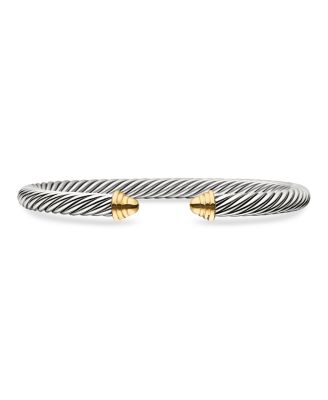 David Yurman - Classic Cable Bracelet in Sterling Silver with 14K Yellow Gold Domes, 5mm