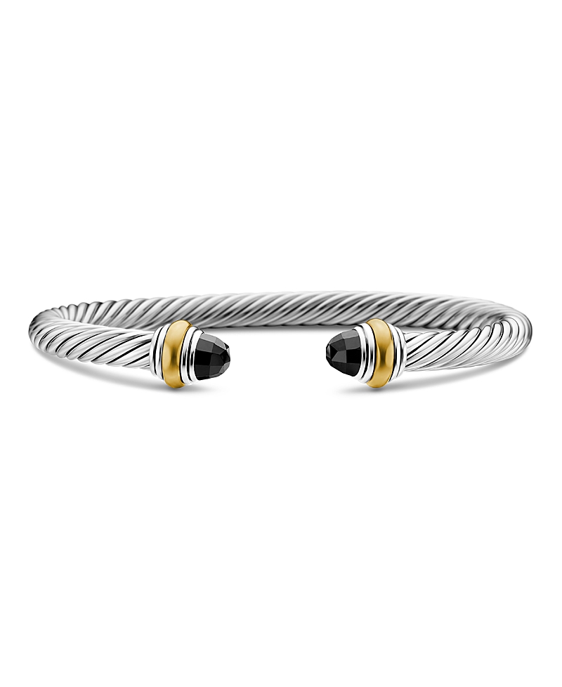 David Yurman Cable Classic Bracelet with Black Onyx and 14K Gold, 5mm