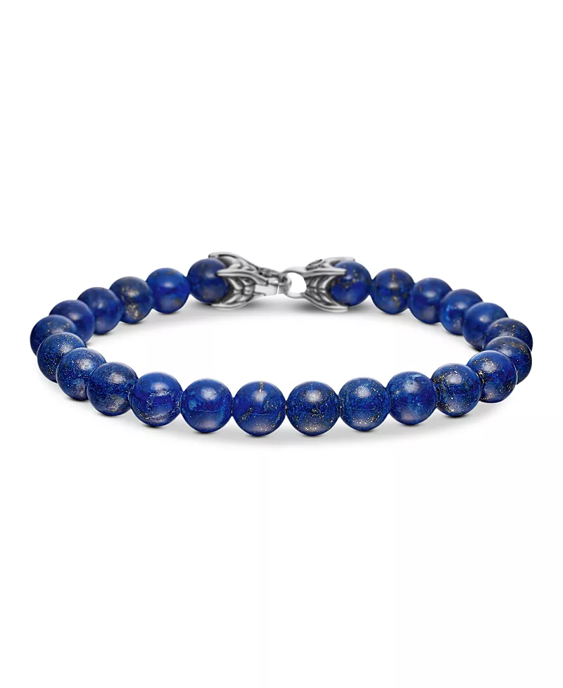David Yurman Men's Spiritual Beads Bracelet with Lapis Lazuli, 8mm