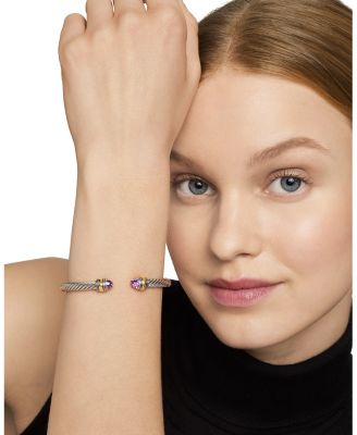 Classic Cable Bracelet in Sterling Silver with 14K Yellow Gold, 5mm