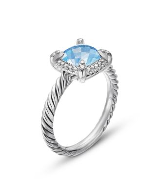 Sterling Silver Petite Chatelaine&reg; Ring with Gemstone & Diamonds - Exclusive