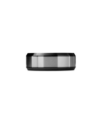 Men's Black & Gray Titanium 8.5mm Beveled Band