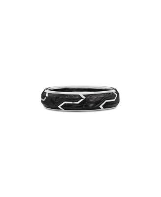 David Yurman - Men's 18K White Gold Forged Carbon 6mm Band