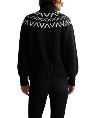 Marcie Fair Isle Yoke Mock Neck Knit Sweater
