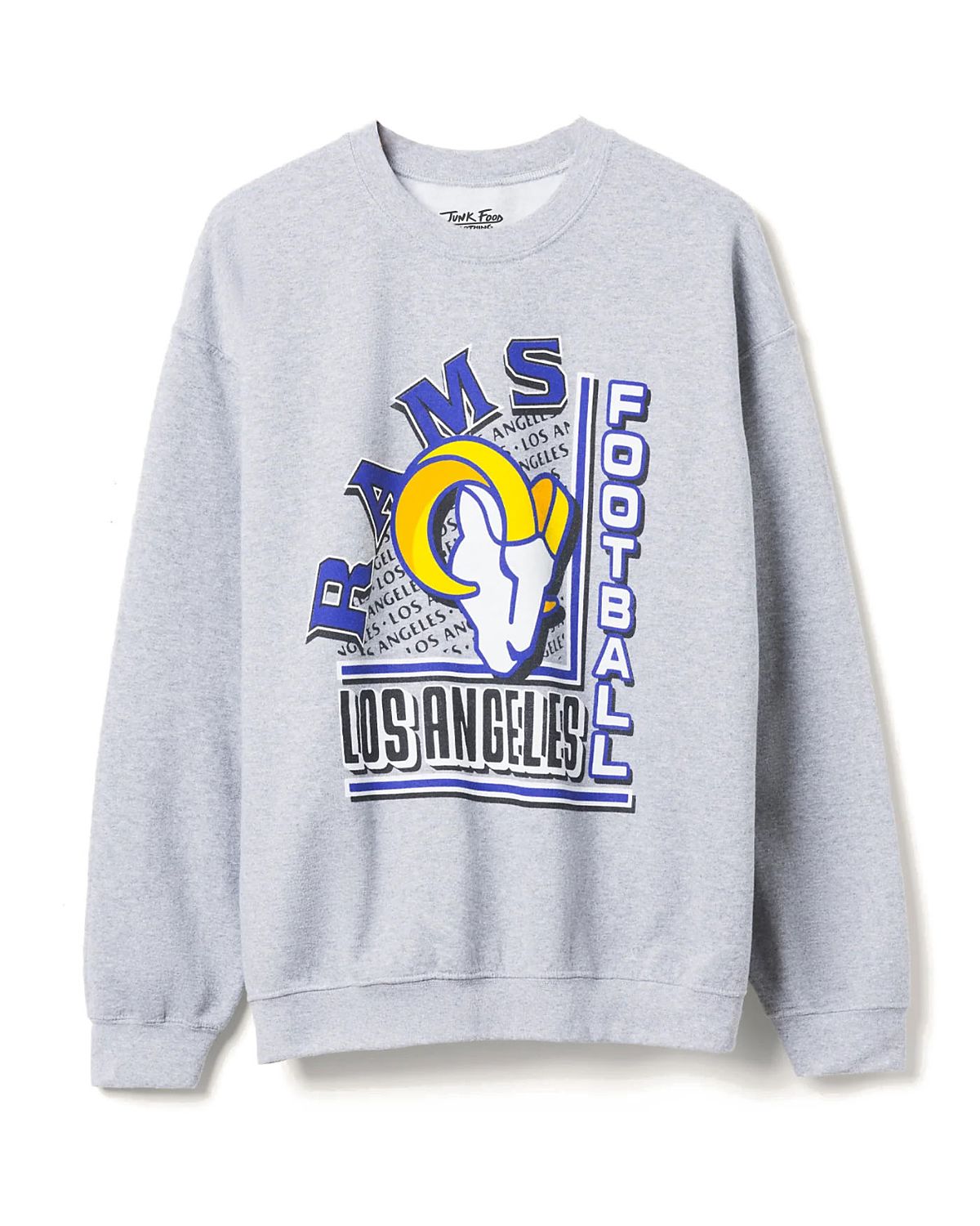 Junk Food Clothing Unisex Nfl Los Angeles Rams Backfield Crew Fleece Sweatshirt