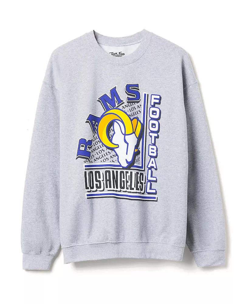 Junk Food Clothing Unisex Nfl Los Angeles Rams Backfield Crew Fleece Sweatshirt