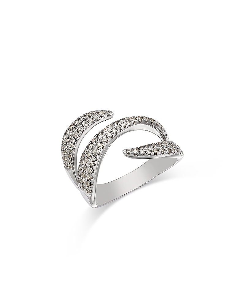 Bloomingdale's Fine Collection Diamond Triple Bypass Ring In 14k White Gold, 0.54 Ct. T. W. In White