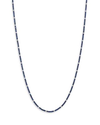 Bloomingdale's Fine Collection - Sapphire & Diamond Tennis Necklace in 14K White Gold, 17"