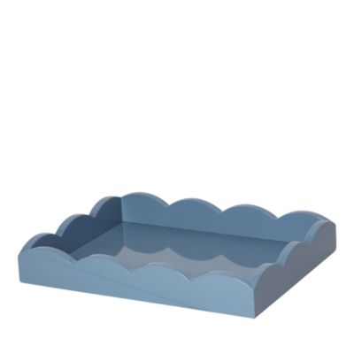 Blue Scalloped Ottoman Tray