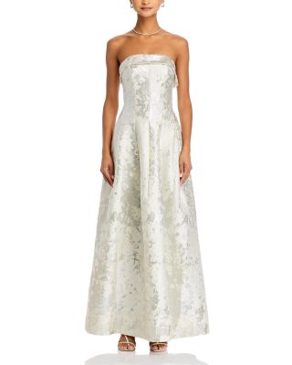 Octavia Jacquard Strapless Gown