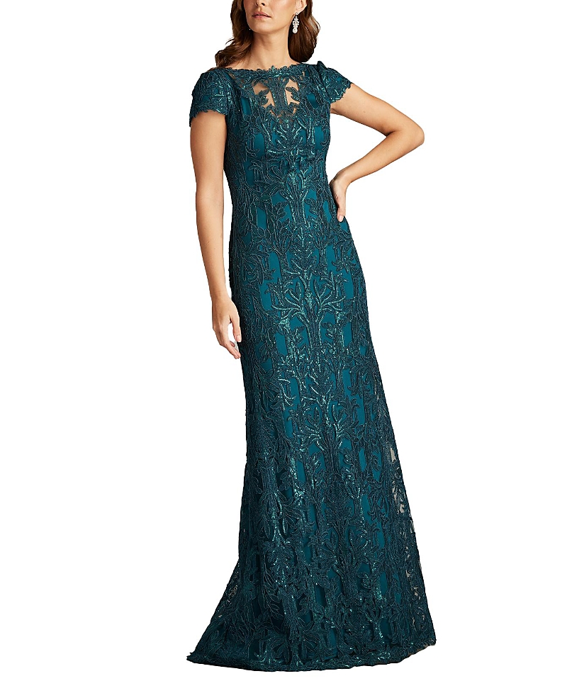 TADASHI SHOJI GARWOOD SEQUIN EMBROIDERED GOWN
