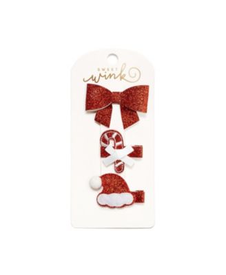 Sweet Wink Girl Candy Cane Cutie Christmas Clip Set - Little and Big Kid