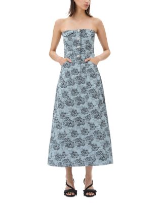 GANNI - Floral Jacquard Long Corsage Dress