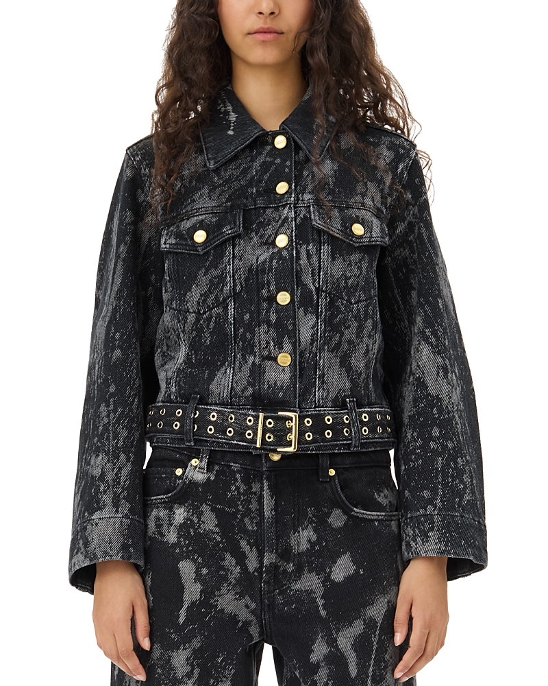 GANNI BELTED HEAVY DENIM JACKET