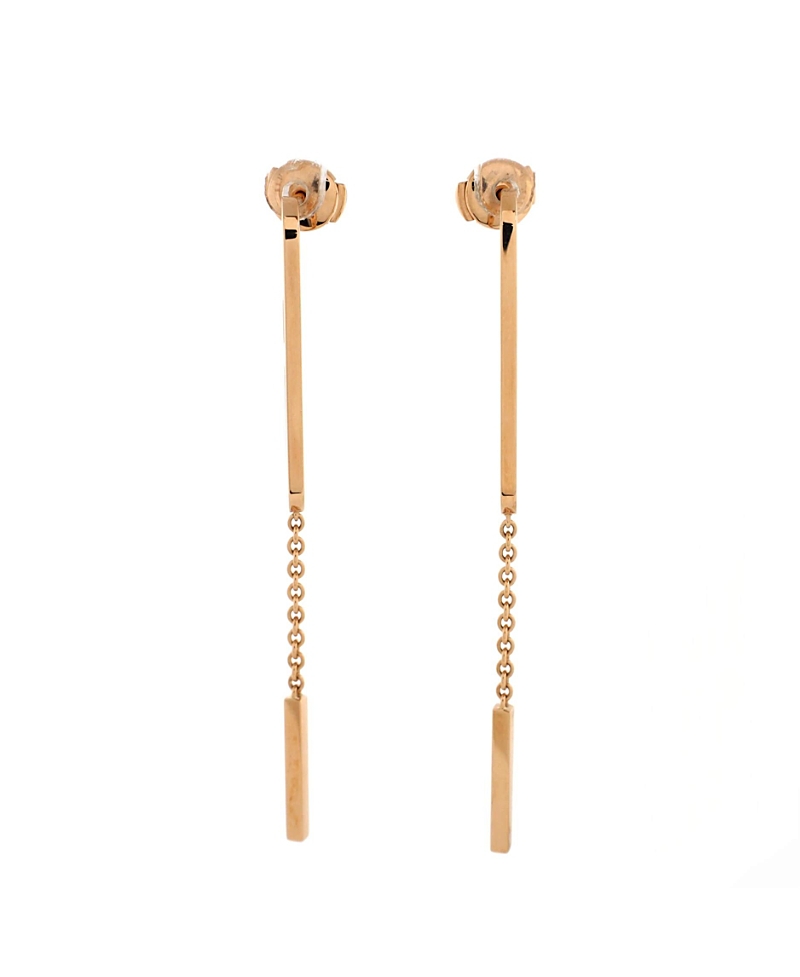 PRE-OWNED HERMES PRE-OWNED HERMES MEDIUM EVER CHAINE D'ANCRE DANGLING EARRINGS 18K ROSE GOLD