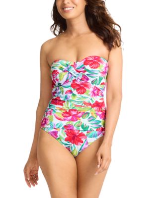 Tommy Bahama - Island Cays Fiesta Floral Print Bandeau One Piece Swimsuit