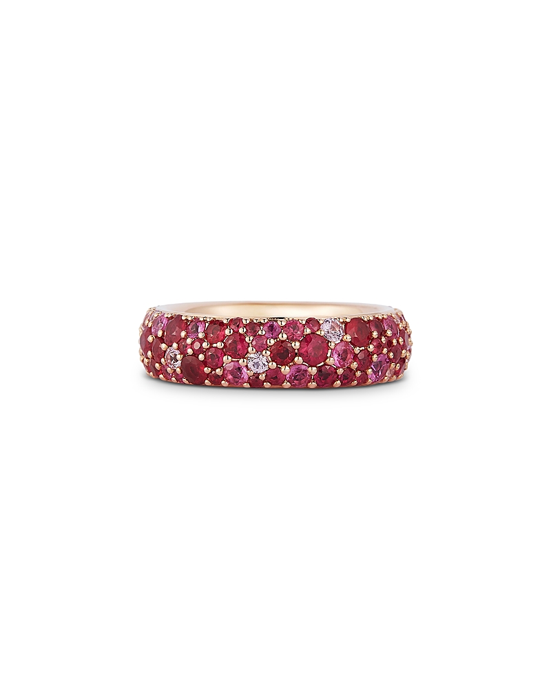 Walters Faith 18k Rose Gold Pink Sapphire Band Ring, 3.87 Ct. T. W. In Pink