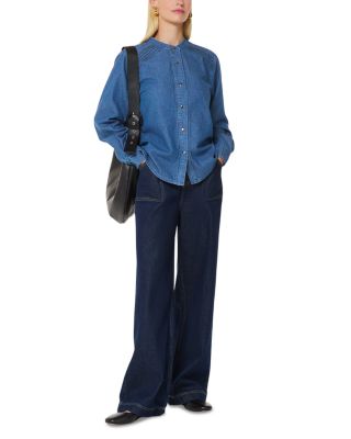 Pintucked Denim Shirt