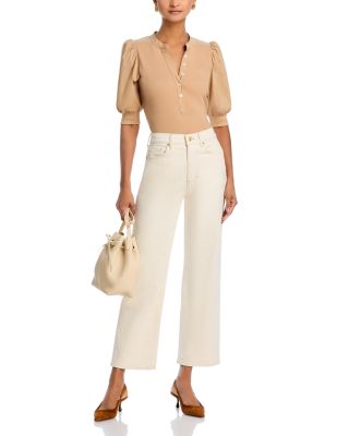 Dylan High Rise Straight Leg Ankle Jeans in Ecru