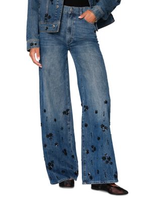 DL1961 - Hepburn Wide Leg High Rise Jeans in Embellished