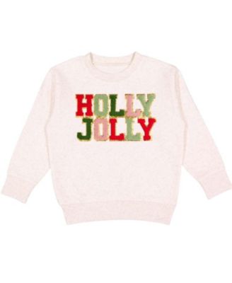 Sweet Wink - Girls' Holly Jolly Patch Christmas Sweatshirt - Little Kid, Big Kid