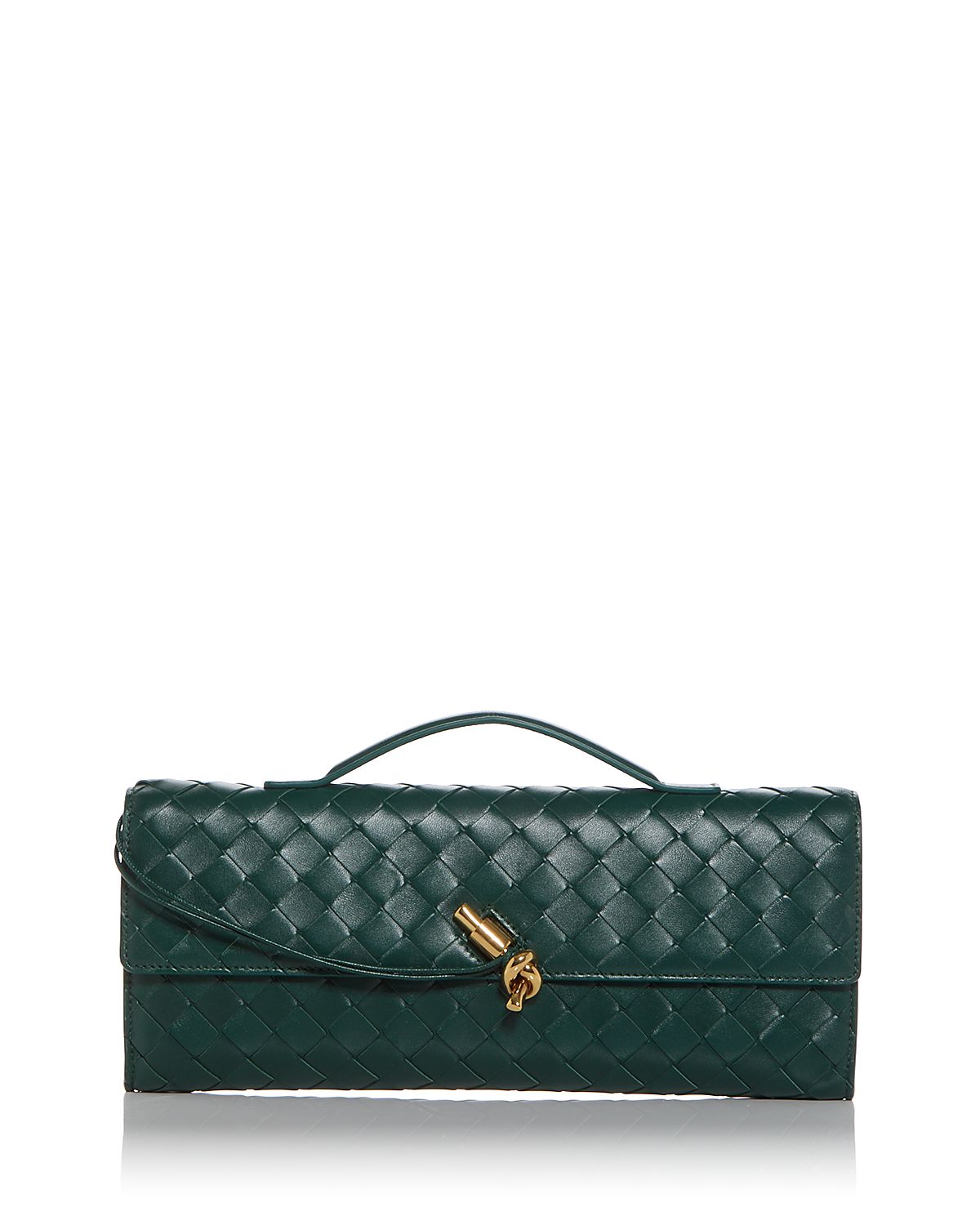 Bottega Veneta Andiamo Intrecciato Leather Clutch