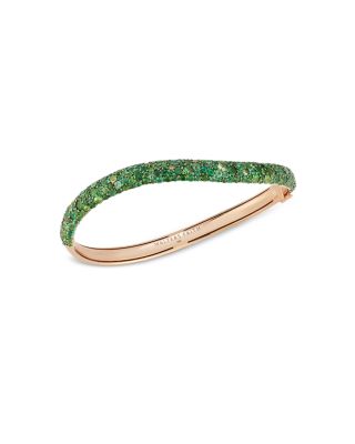 Walters Faith 18K Rose Gold Emerald Pave Wave Bangle Bracelet