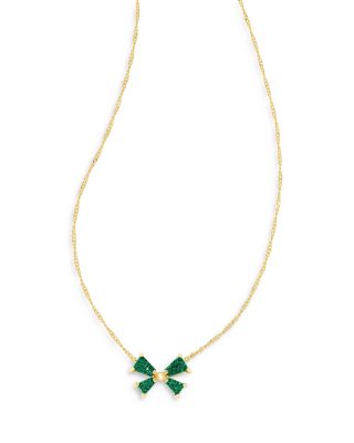 Kendra Scott - Blair Drusy Stone Bow Adjustable Pendant Necklace in 14K Gold Plated, 19"