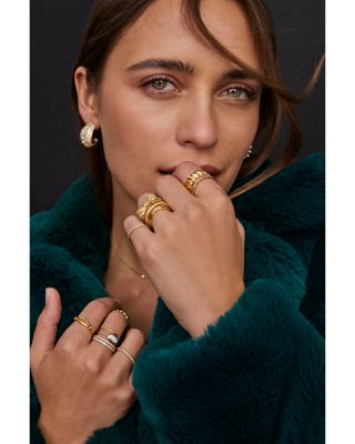 Krista Cubic Zirconia & Cultured Freshwater Pearl C Hoop Earrings in Gold Tone