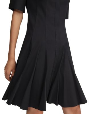 Godet Peplum Shirt Dress