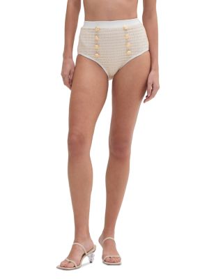PatBO Metallic High Waist Bikini Bottom