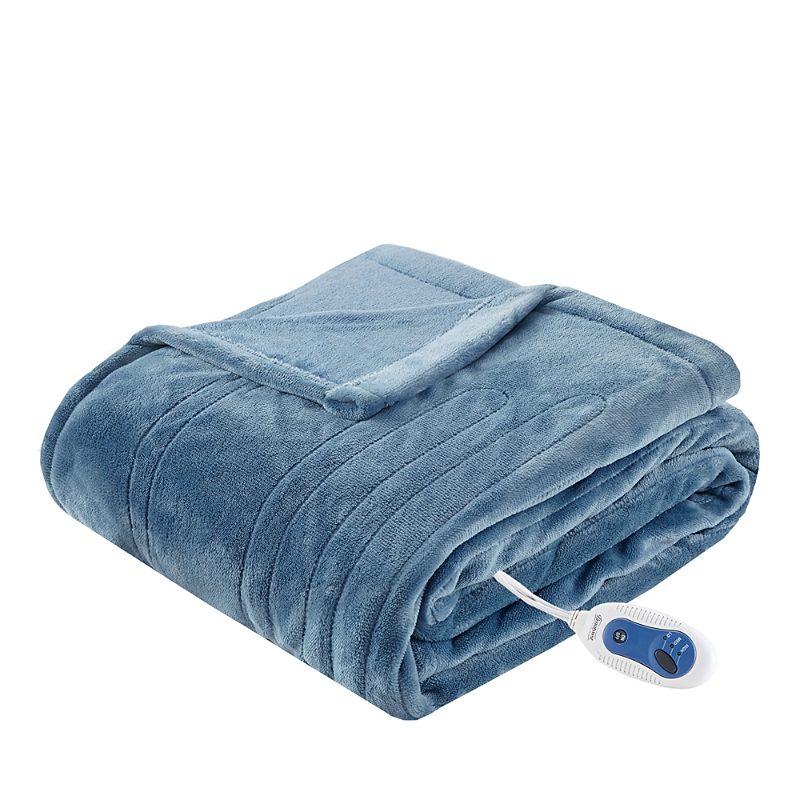 Beautyrest Heated Oversized Throw Blanket In Sapphire Blue