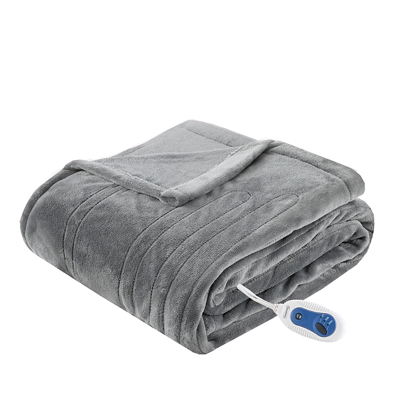 Beautyrest Plush Electric Throw, 60" X 70" In Grey