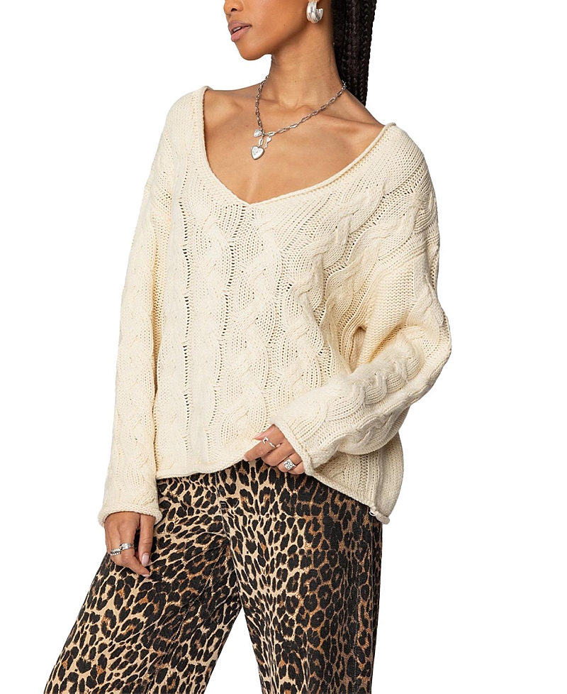 Edikted Inga Oversized Cable Knit Sweater