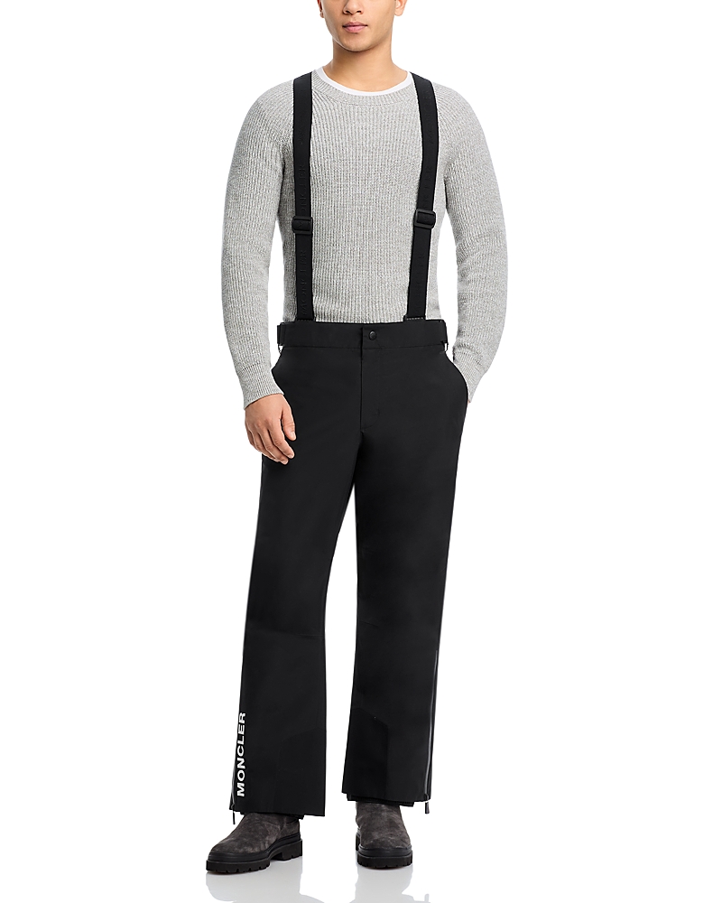 Moncler Adjustable Strap Nylon Technical Pants In Black