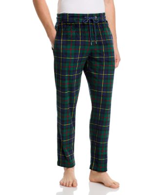 Polo Ralph Lauren Plush Velour Sleep Pants In Plaid Tartan gold ModeSens