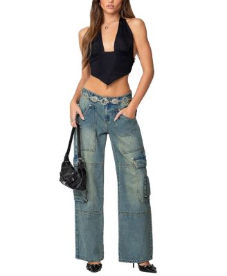 Open Back Triangle Halter Top