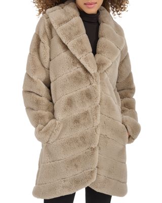 Kenneth Cole - Grooved Faux Fur Coat