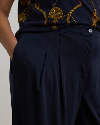 Ralph Lauren Plus Pleated Stretch Jersey Wide Leg Pants
