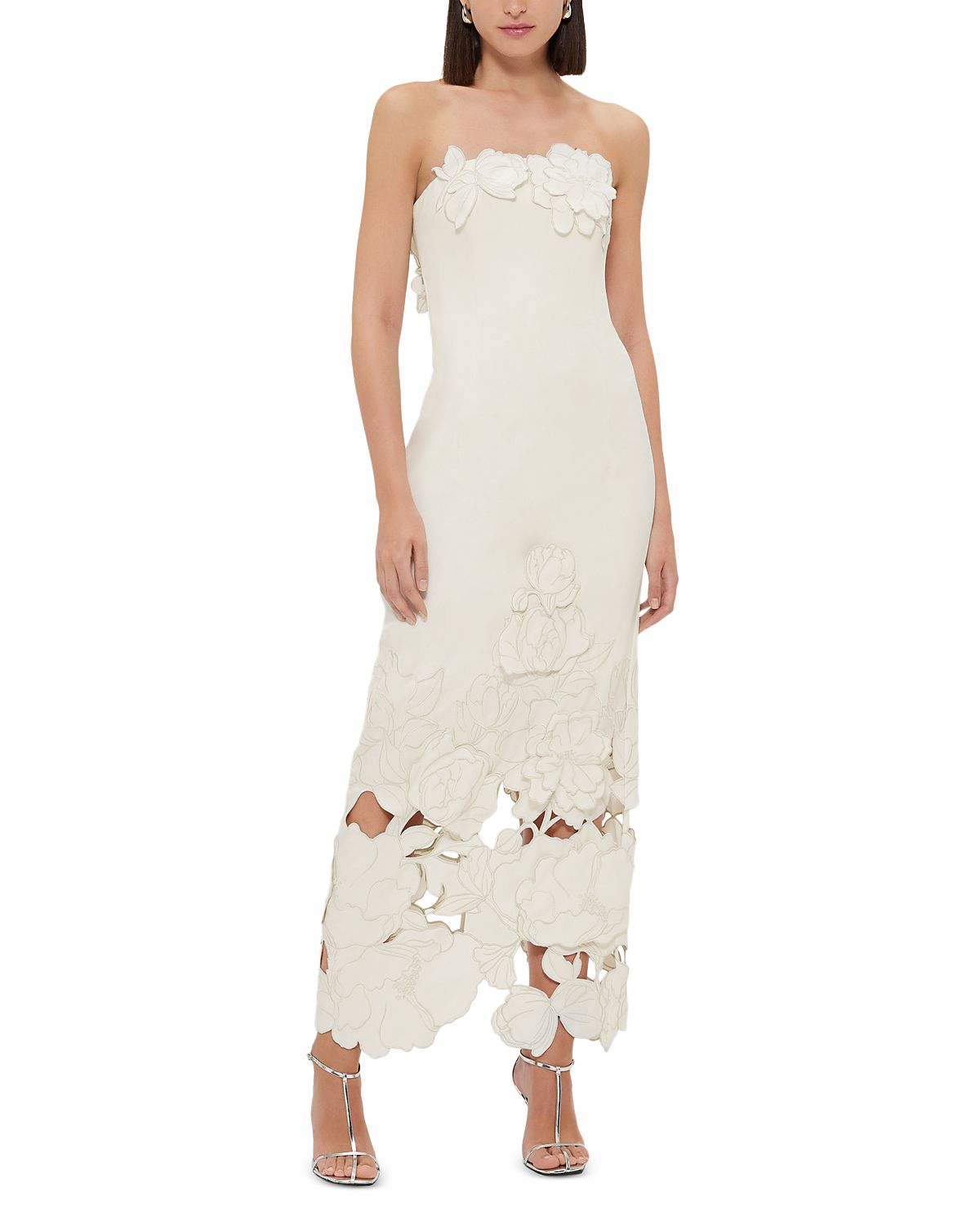 Leo Lin Rayna Crepe Strapless Dress