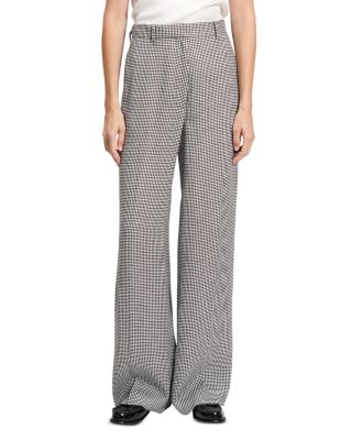 Theory - Houndstooth High Waist Straight Pants