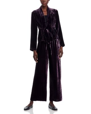Crushed Velvet Wide Leg Pants