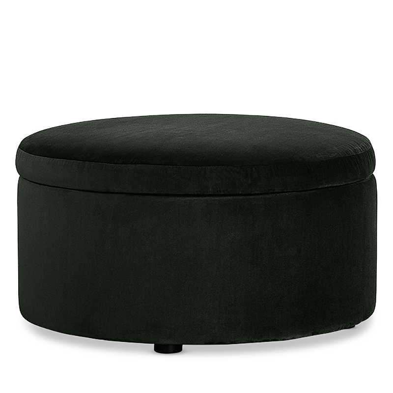 Bloomingdale's Alta Medium Circle Ottoman In Monaco Emerald