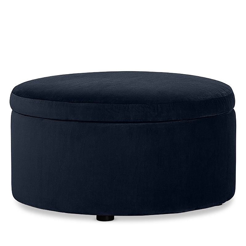 Bloomingdale's Alta Medium Round Storage Ottoman, In Fabric In Amici Indigo