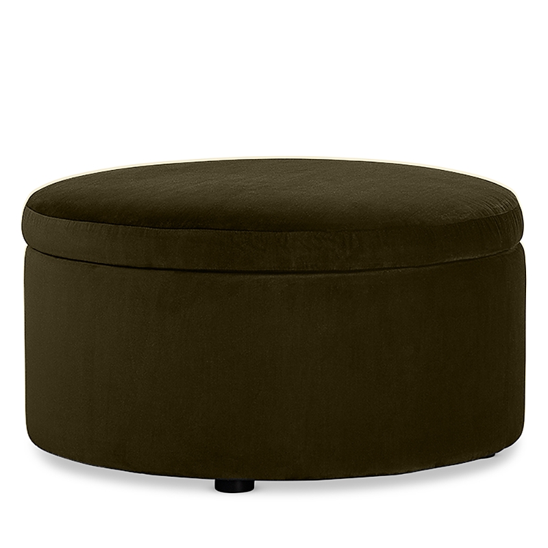 Bloomingdale's Alta Medium Round Storage Ottoman, In Fabric In Amici Moss